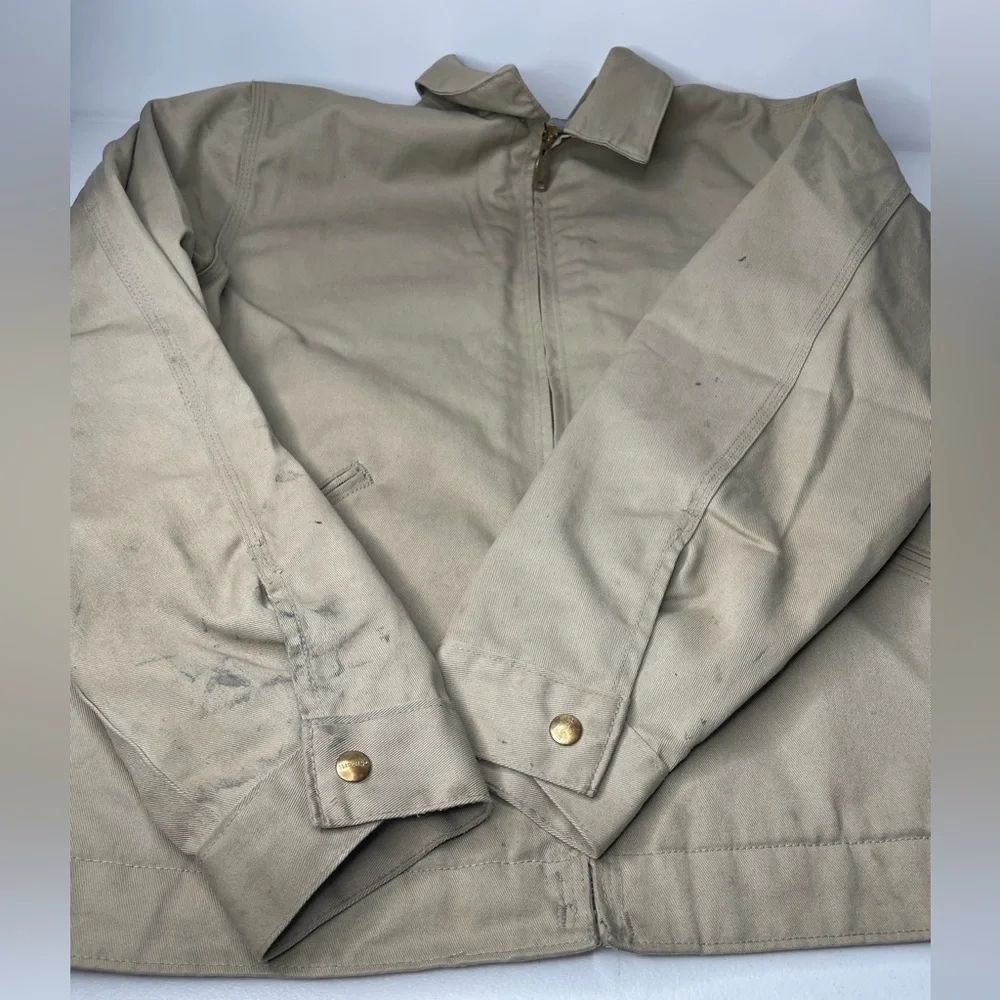 Vintage Carhartt Jacket Size Large Quilted Tan Full Zip Collared. - Picture 6 of 13